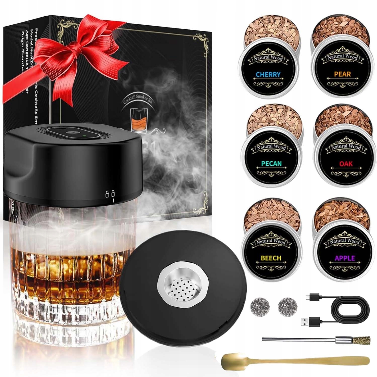 Smoker Na Whisky Elektrický Přenosný Set Na Uzení Whisky Jako Dárek