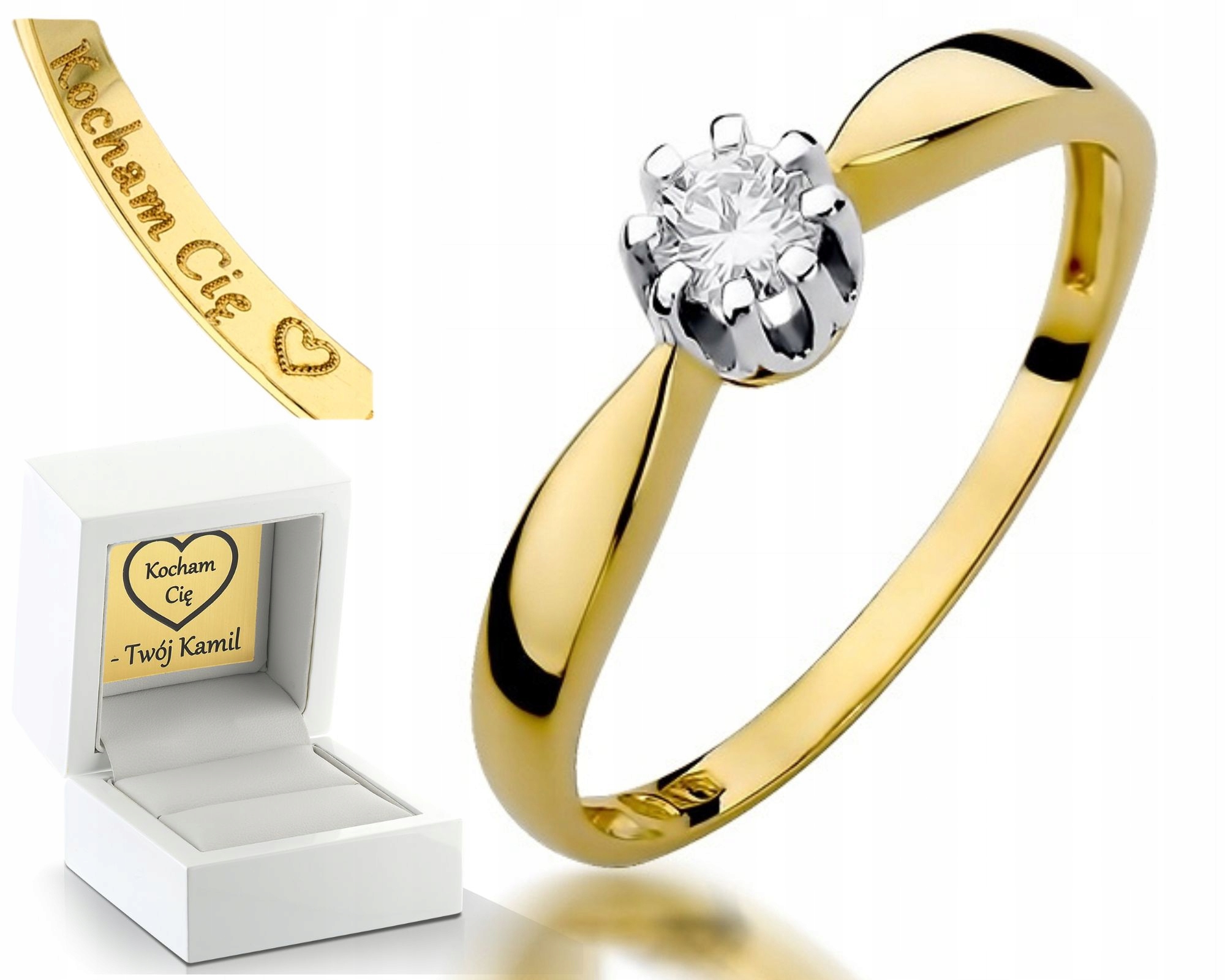 Prstýnek S Briliantem 0,15 Ct Zlato 0,585 Zásnubní Obchod Dárek