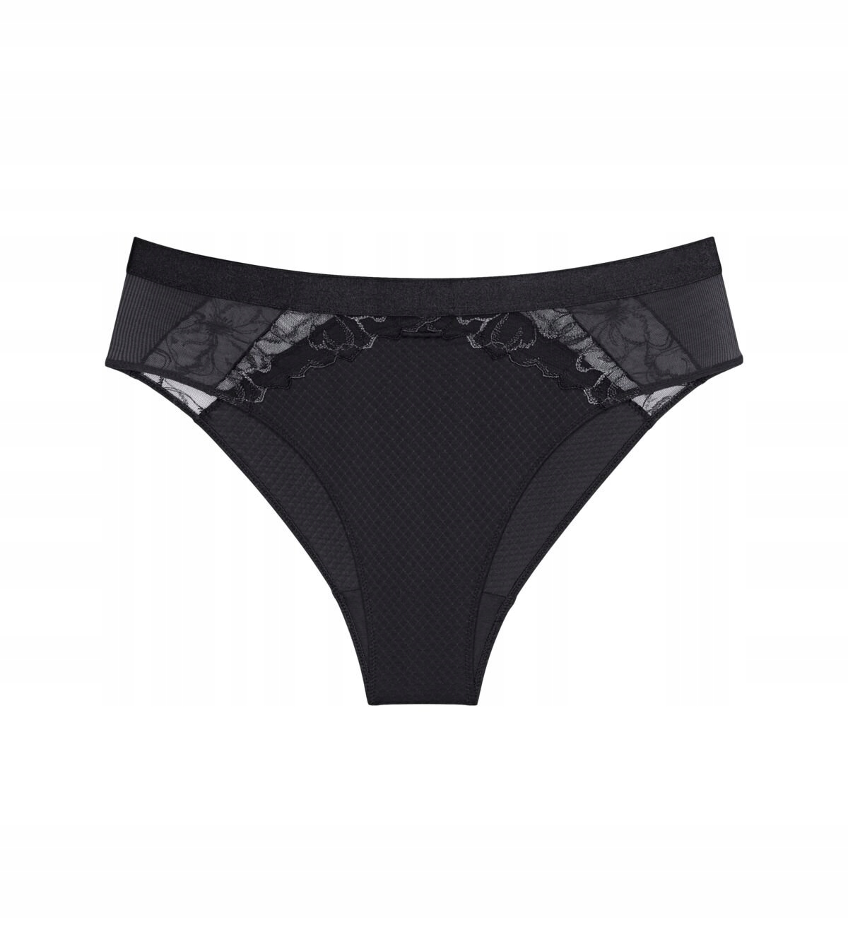 Kalhotky Triumph Wild Azalea Florale Tai Černá 42 Nízký Stav Žakárové