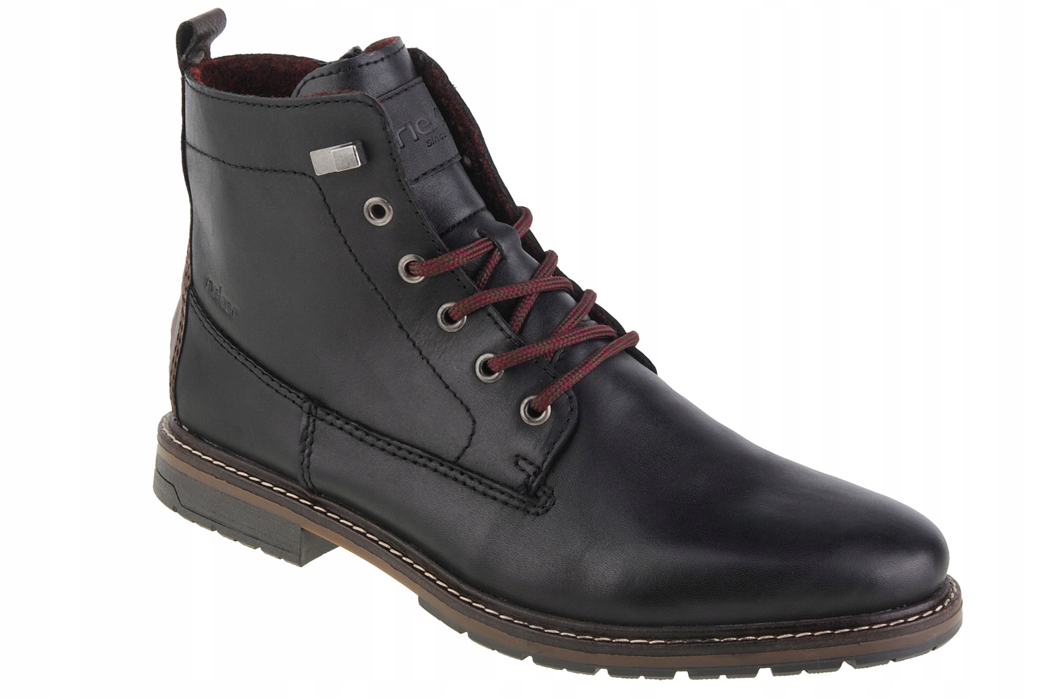 Rieker Kožené Boty [41] Pánské kožené Kotníkové Boty černé