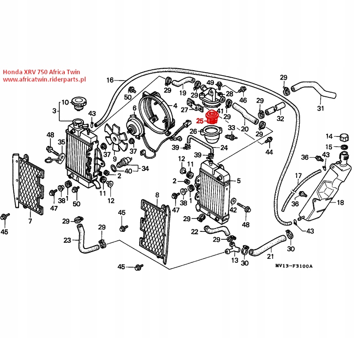 Termostat Honda Africa Twin XRV 650 750 MOTORAD OE Producent Motorad