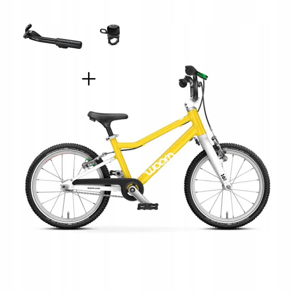 Rower Woom 3 Go Automagic Vibrant Yellow 16" W728866 podpórka dzwonek
