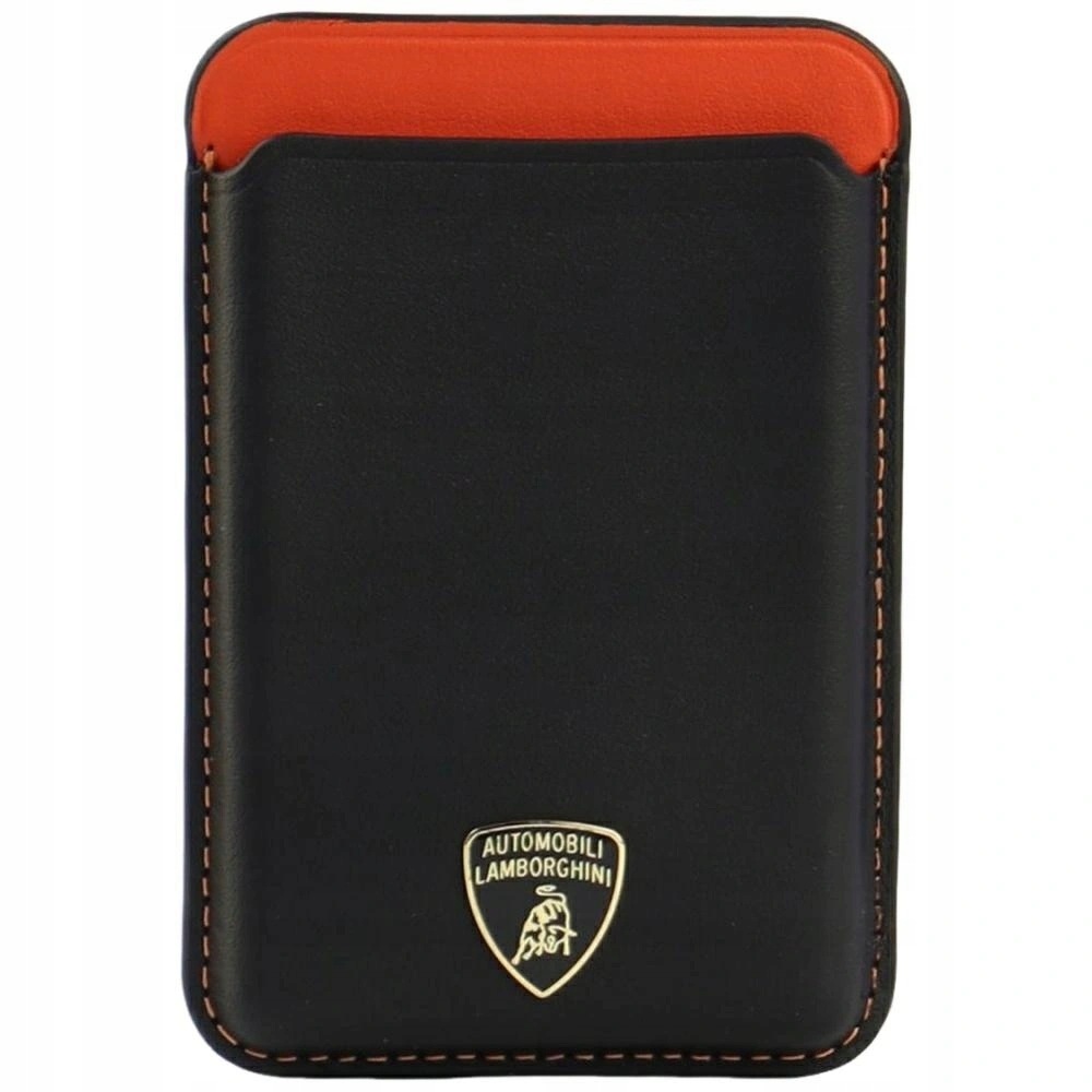 Peněženka Lamborghini Urus D8 Genuine Leather MagSafe černo-červená