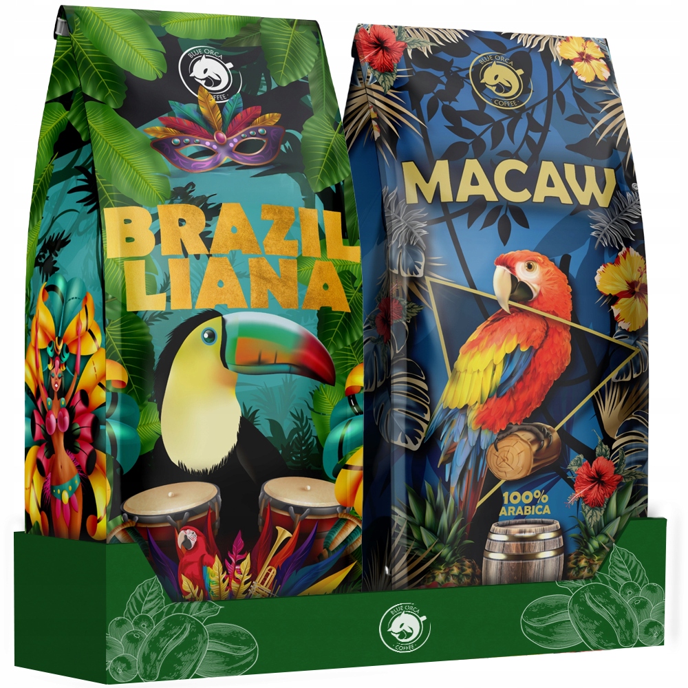 Káva zrnková 1kg x2 Čerstvě pražená Arabica 100% Blue Orca Dárek