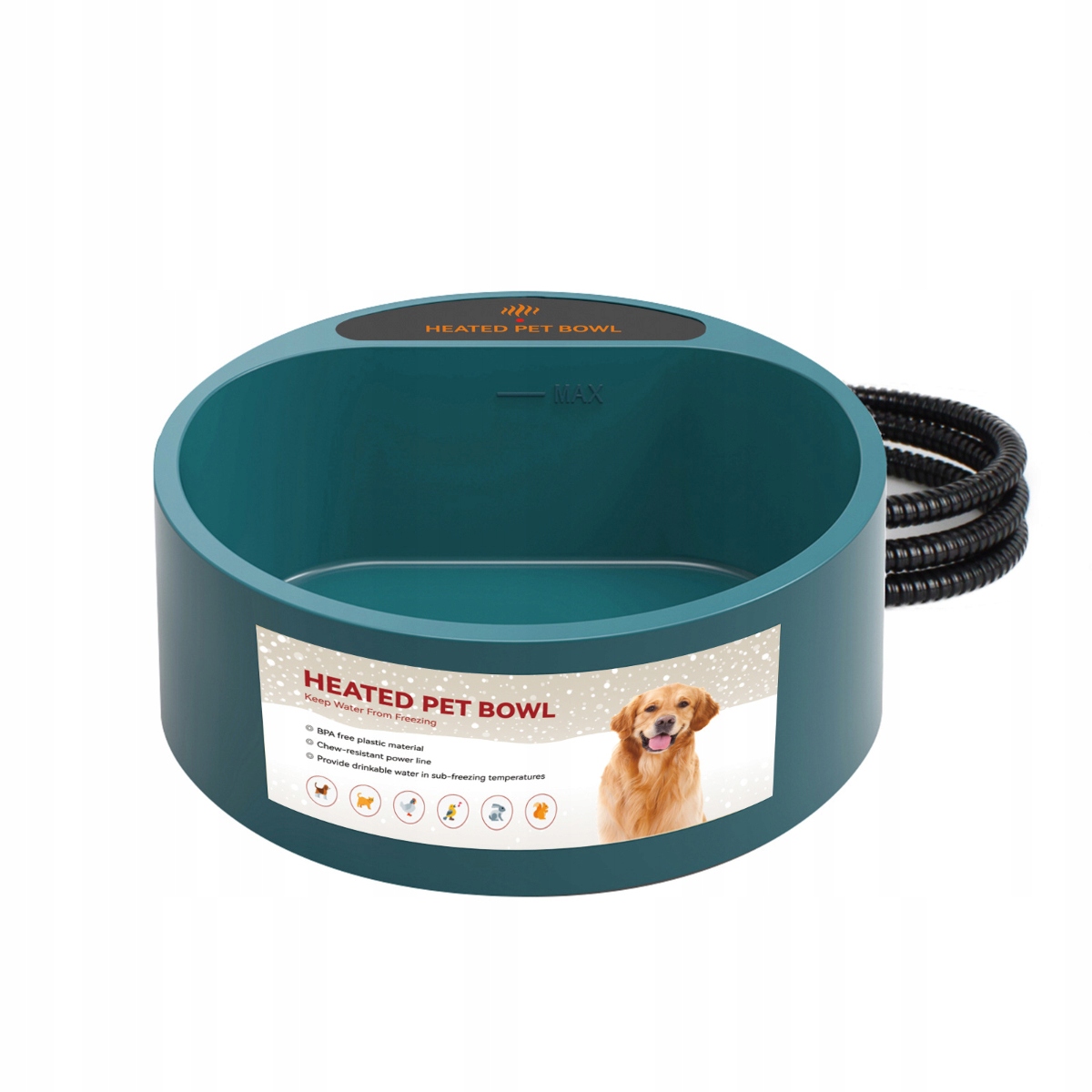 Levně Vyhřívaná miska pro zvířata 2,2 l, nemrznoucí, pro psy a kočky