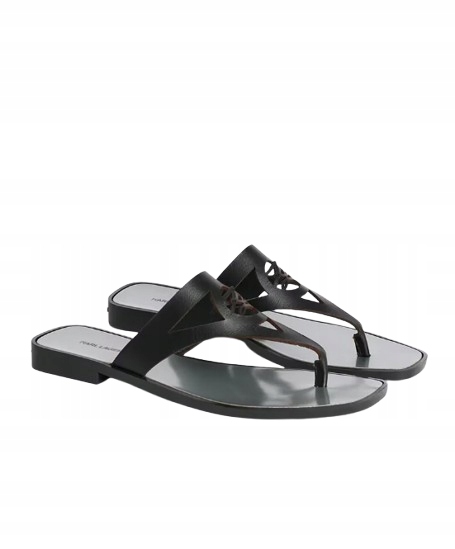 Karl Lagerfeld Černé Žabky Z Přírodní Kůže S Prolamovaným Vzorem 37 T6A