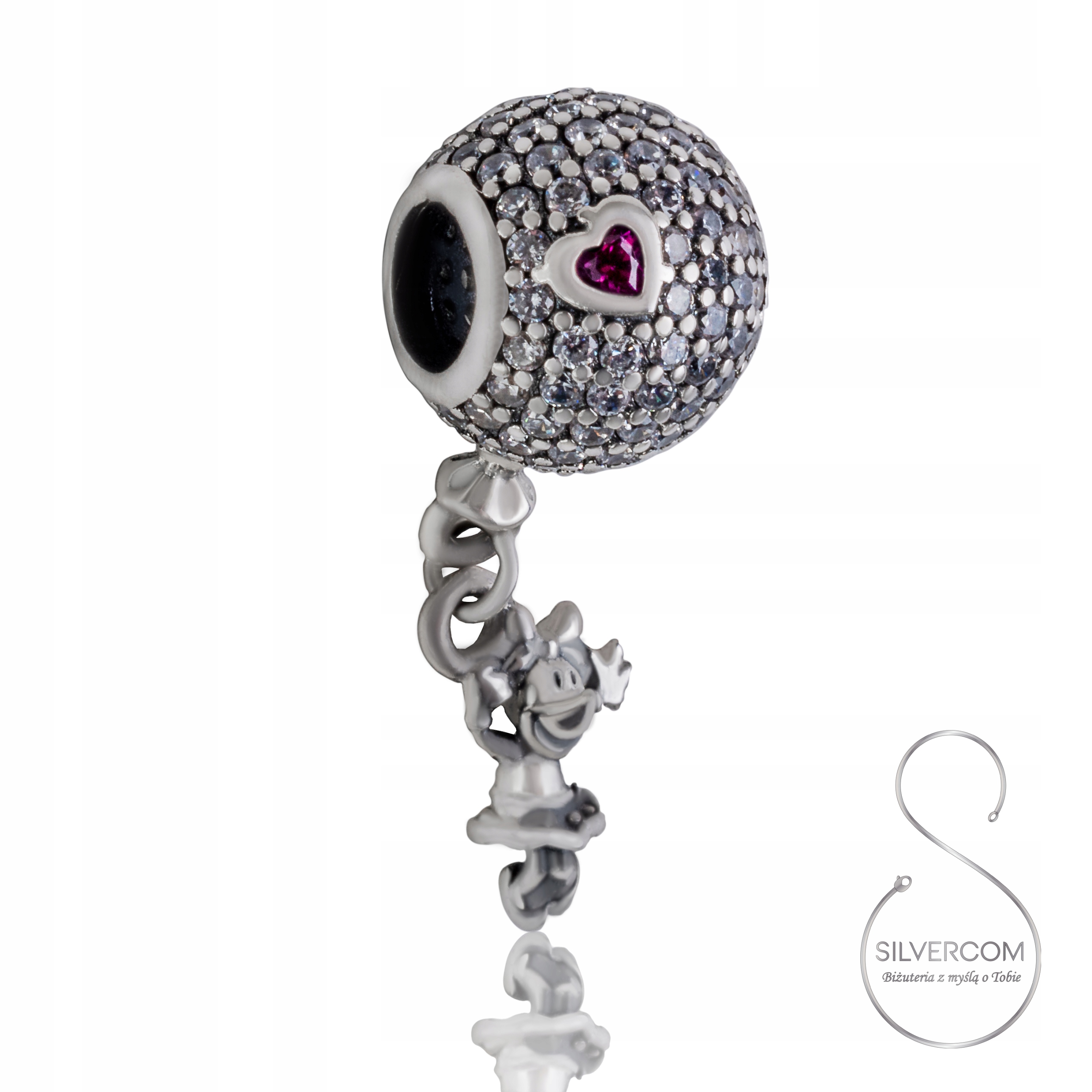 Charms Stříbrný A 925 Přívěsek Myška Z Pohádky Srdce Srdíčko Jako Dárek