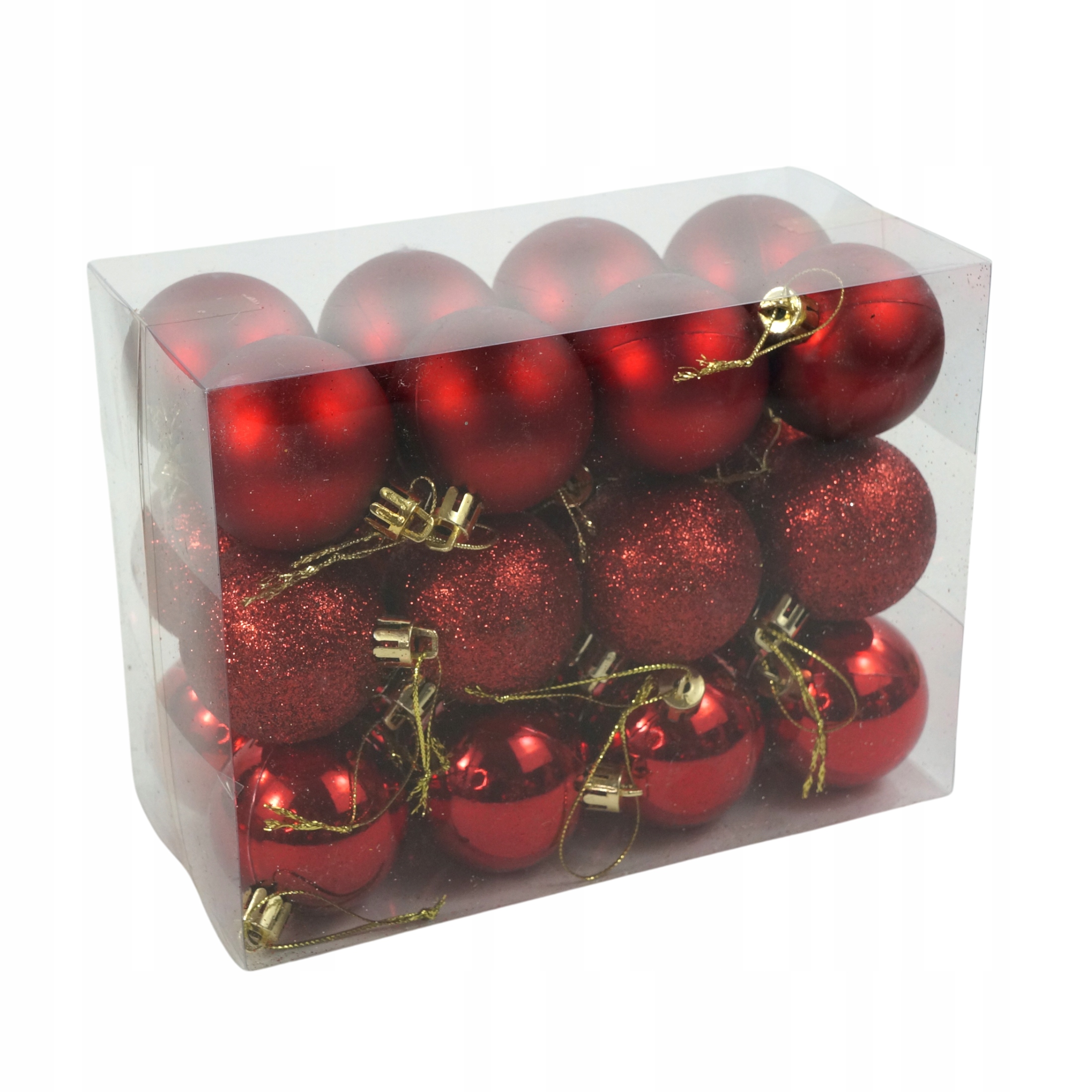 

Czerwone bombki choinkowe 24 szt. 5 cm