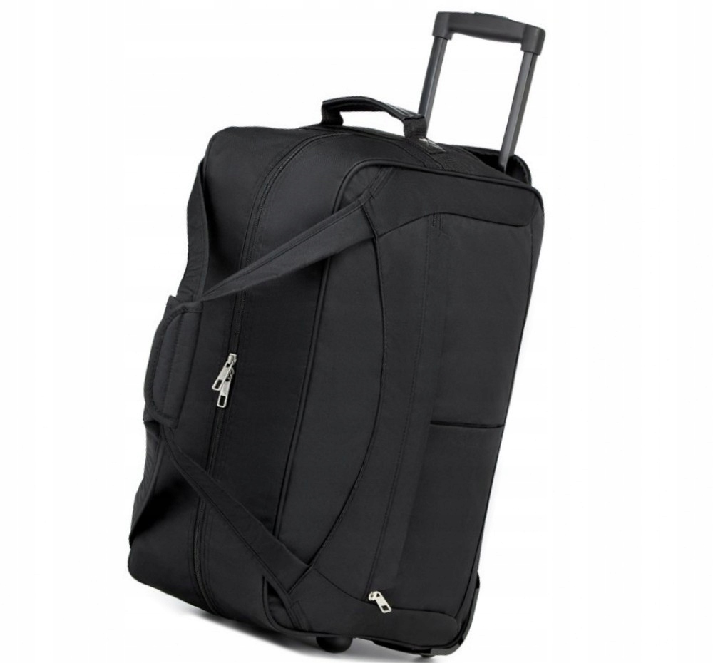 Taška do letadla na kolečkách s držadlem Cestovní zavazadlo velká 55 l černá Kono