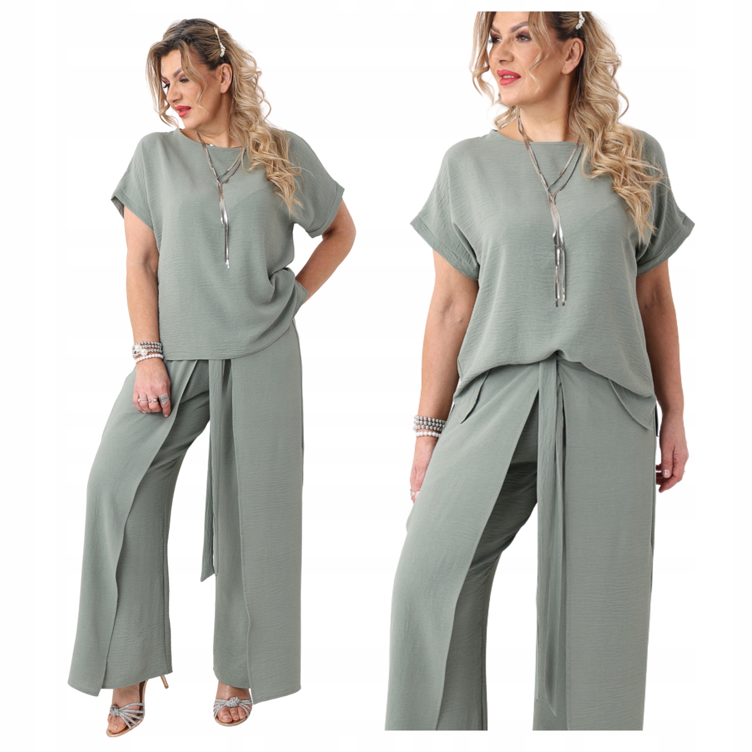 damski komplet spodnie bluzka Polski Producent duże rozmiary