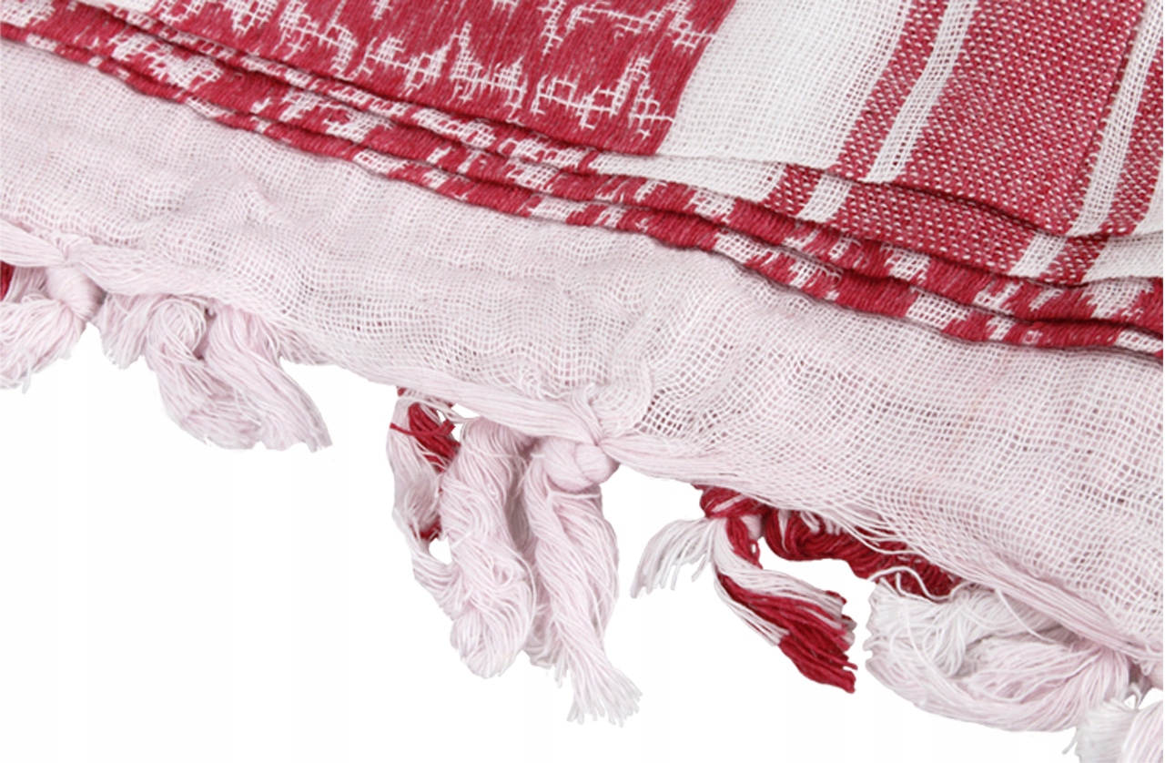 CHUSTA ARAFATKA OCHRONNA BANDANA BANDAMA Shemagh 110X110 MFH RED WHITE Marka MFH