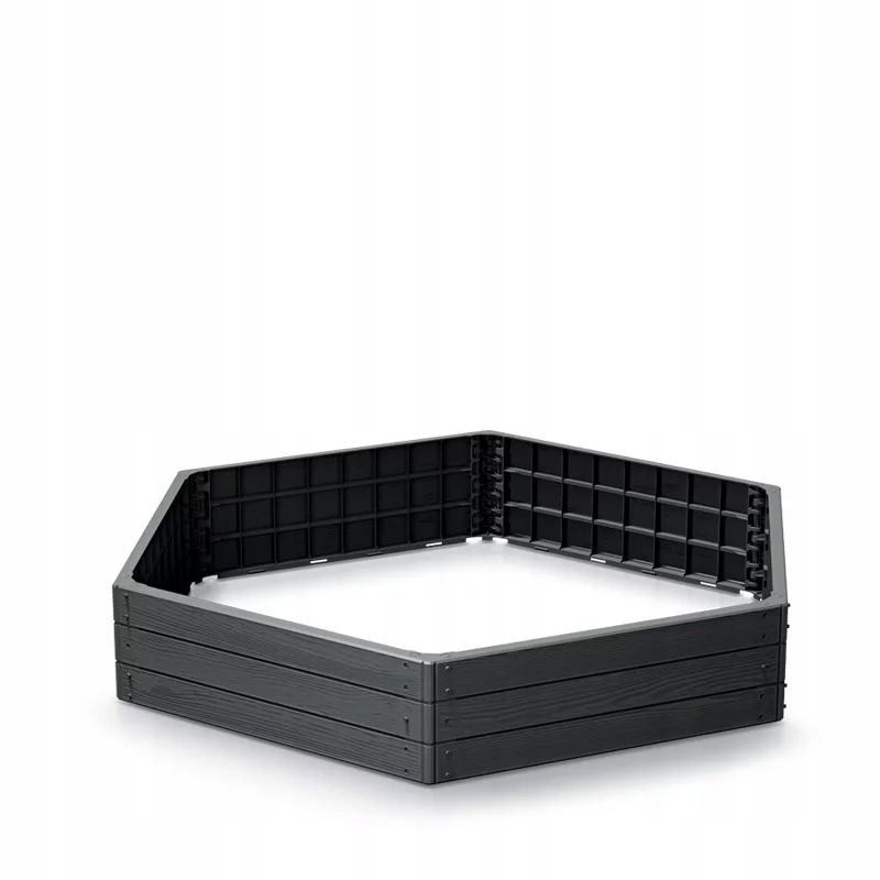 Rabata ogrodowa sześciokątna Base Woody 150x130x25cm-antracyt