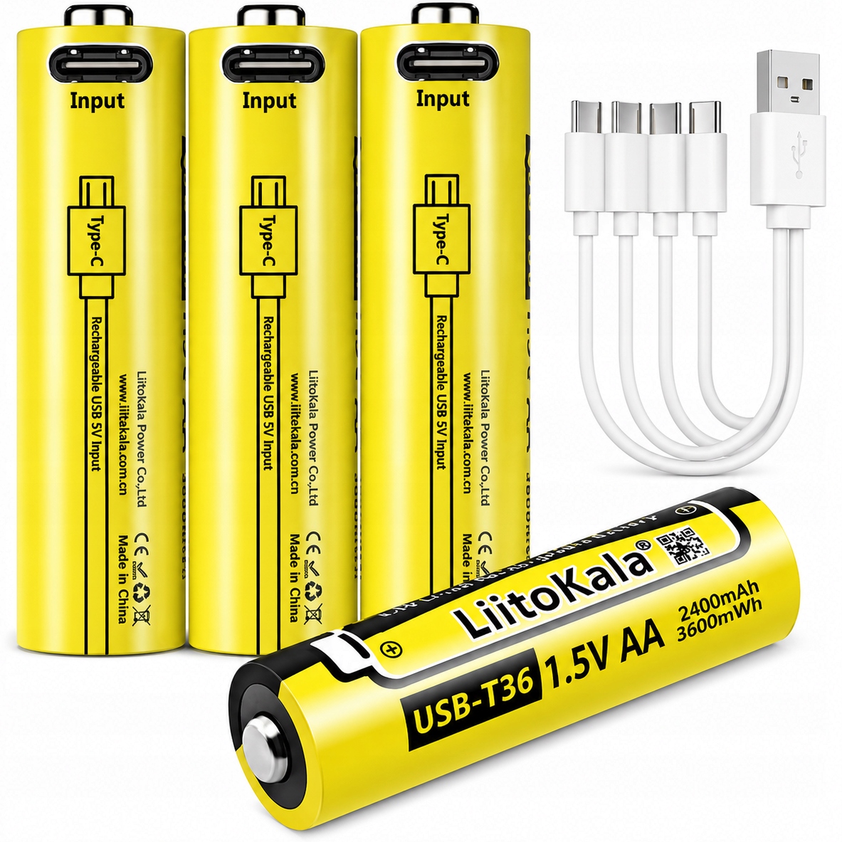 Akumulator ogniwo Liitokala Usb T36 Usb-c 1.5V Aa 2400mAh 3600mWh 4 sztuki
