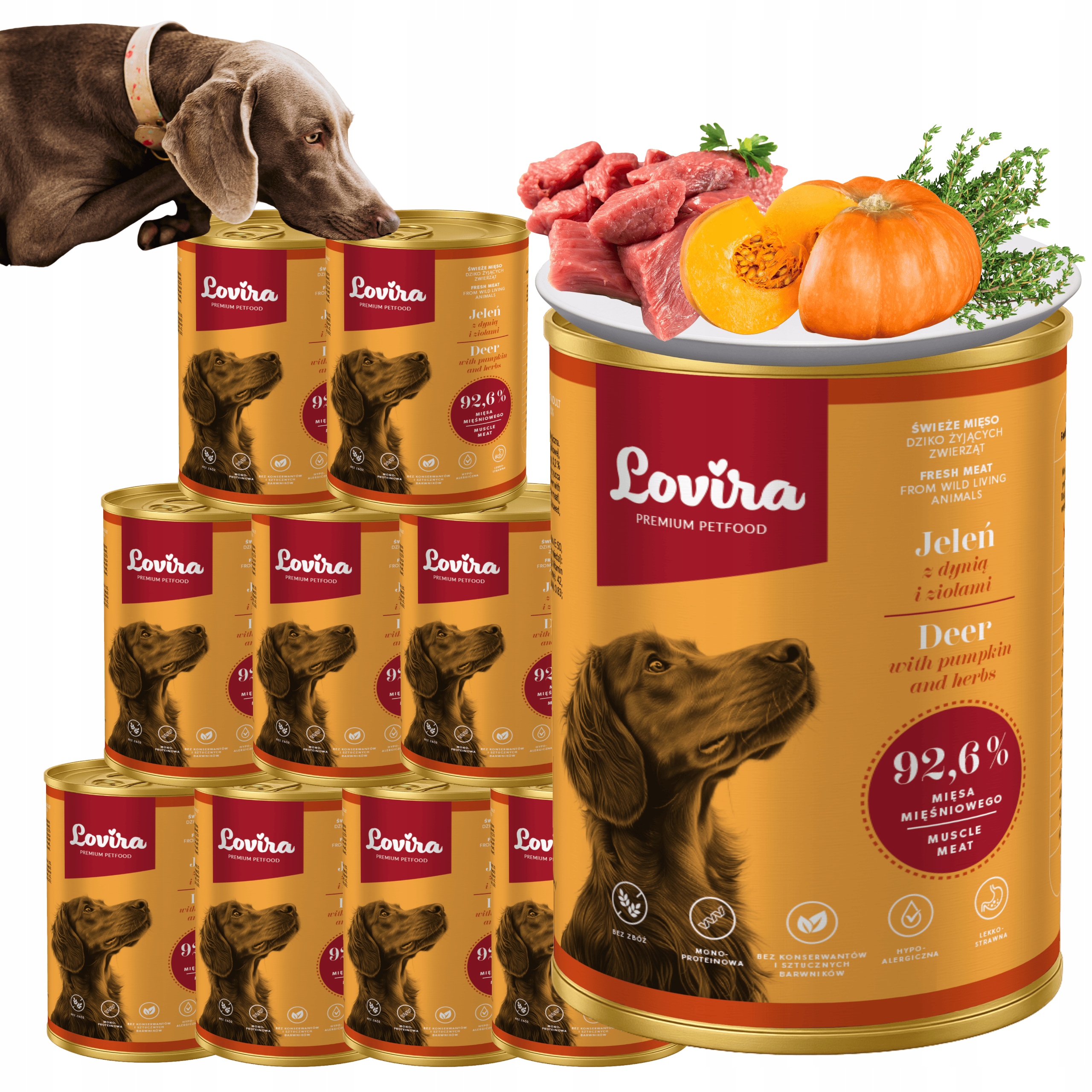 Levně Krmivo pro psy 4 kg Jelen 96,2 s dýní a bylinkami, bez obilovin