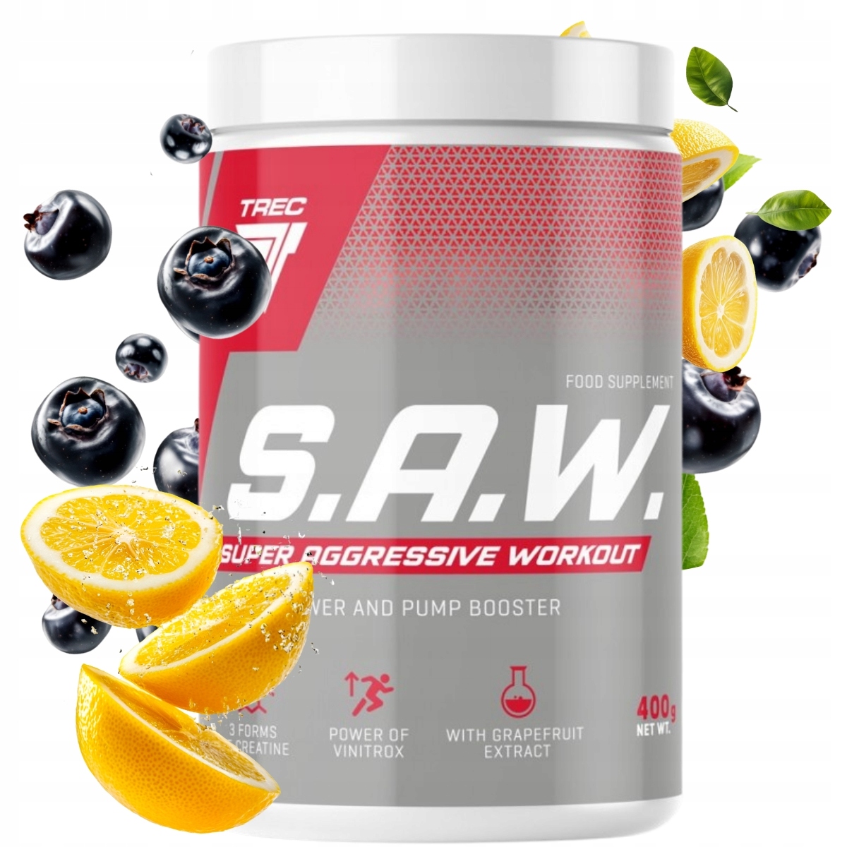Trec S.a.w. 400g Předtréninková Pumpa Saw Černý Rybíz Citron