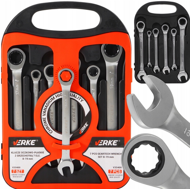 

Klucze Płasko Oczkowe Z Grzechotką 8-19 mm Verke