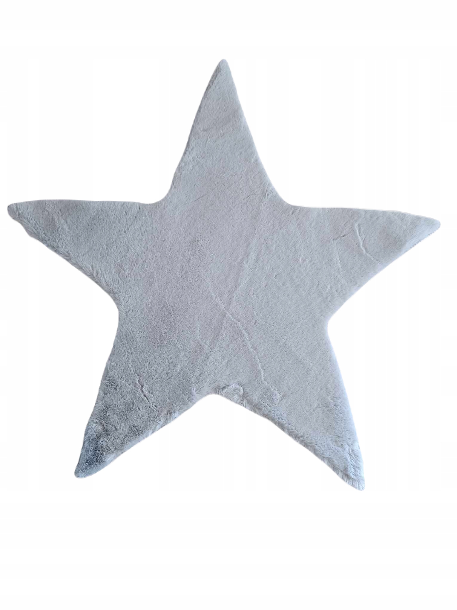 Plyšový svetlošedý rabbitový koberec, králičia kožušina, hviezdička 110 cm