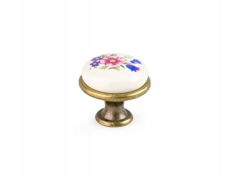 

Gałka Meblowa Porcelanowa Kwiat Stare Złoto GM-390