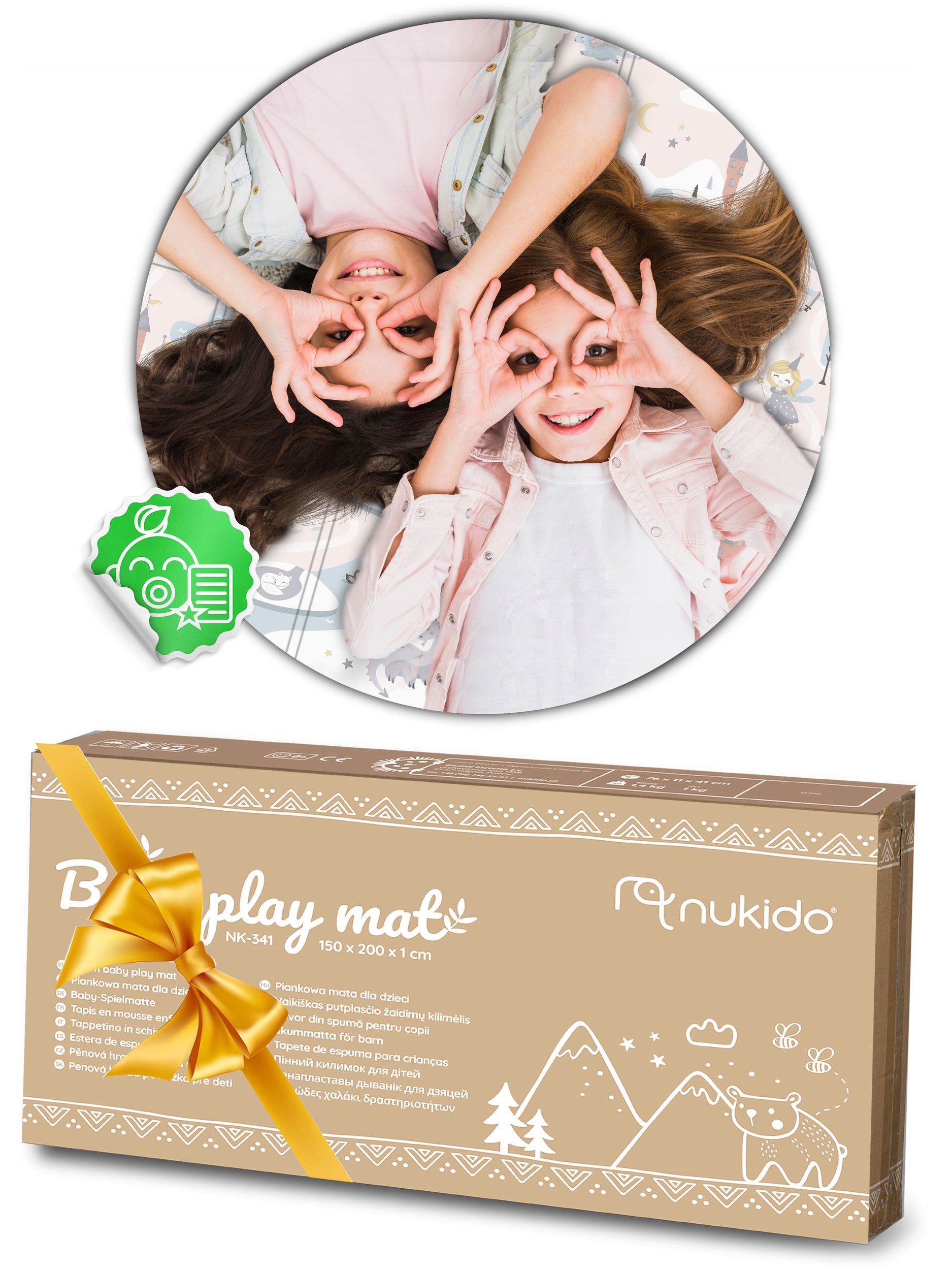 MATA PIANKOWA EDUKACYJNA SKŁADANA DLA DZIECI DUŻA 150x200 DWUSTRONNA NUKIDO Certyfikaty, opinie, atesty CE EN 71