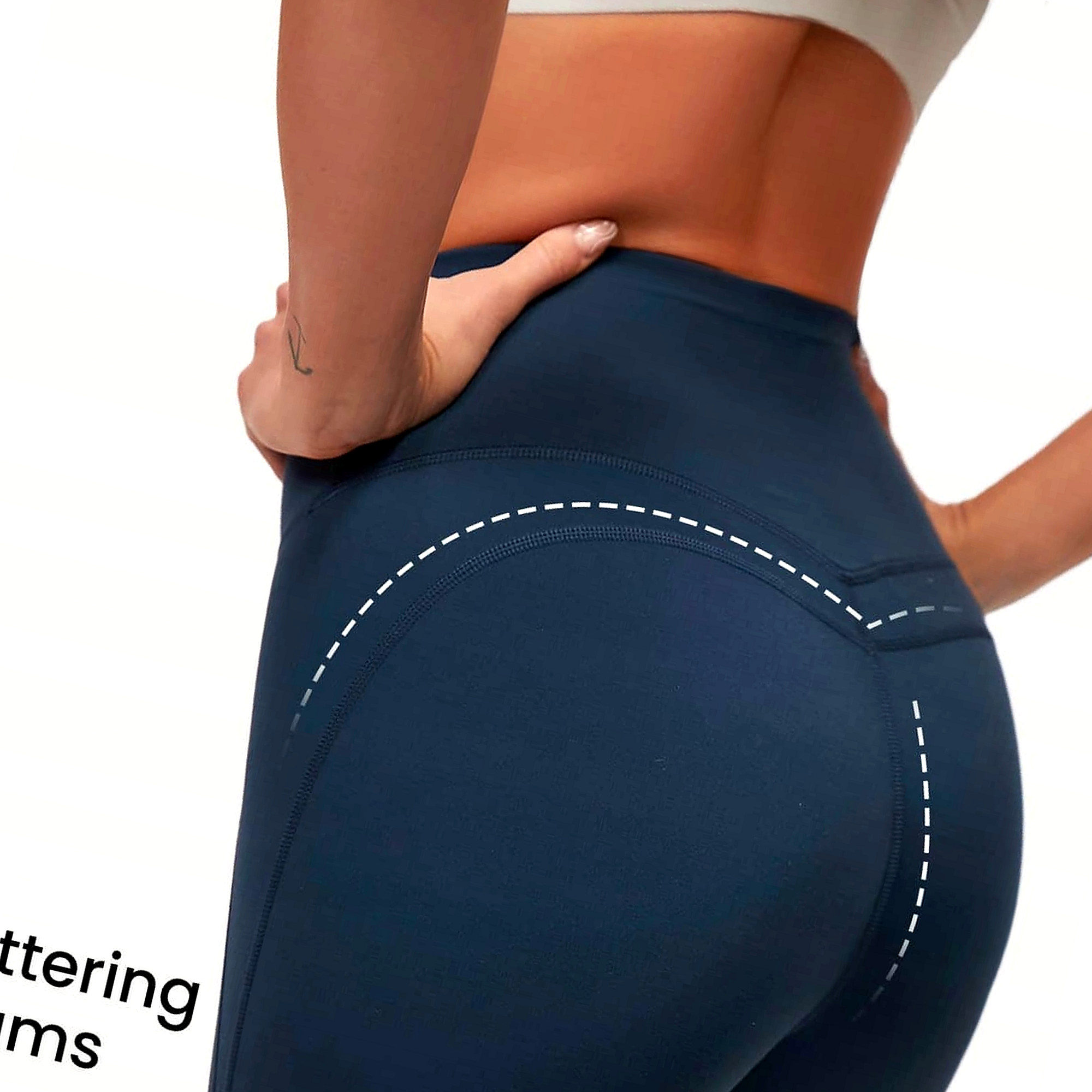 Legginsy Damskie Navy Z Kieszenią Treningowe Tactel Do Ćwiczeń S