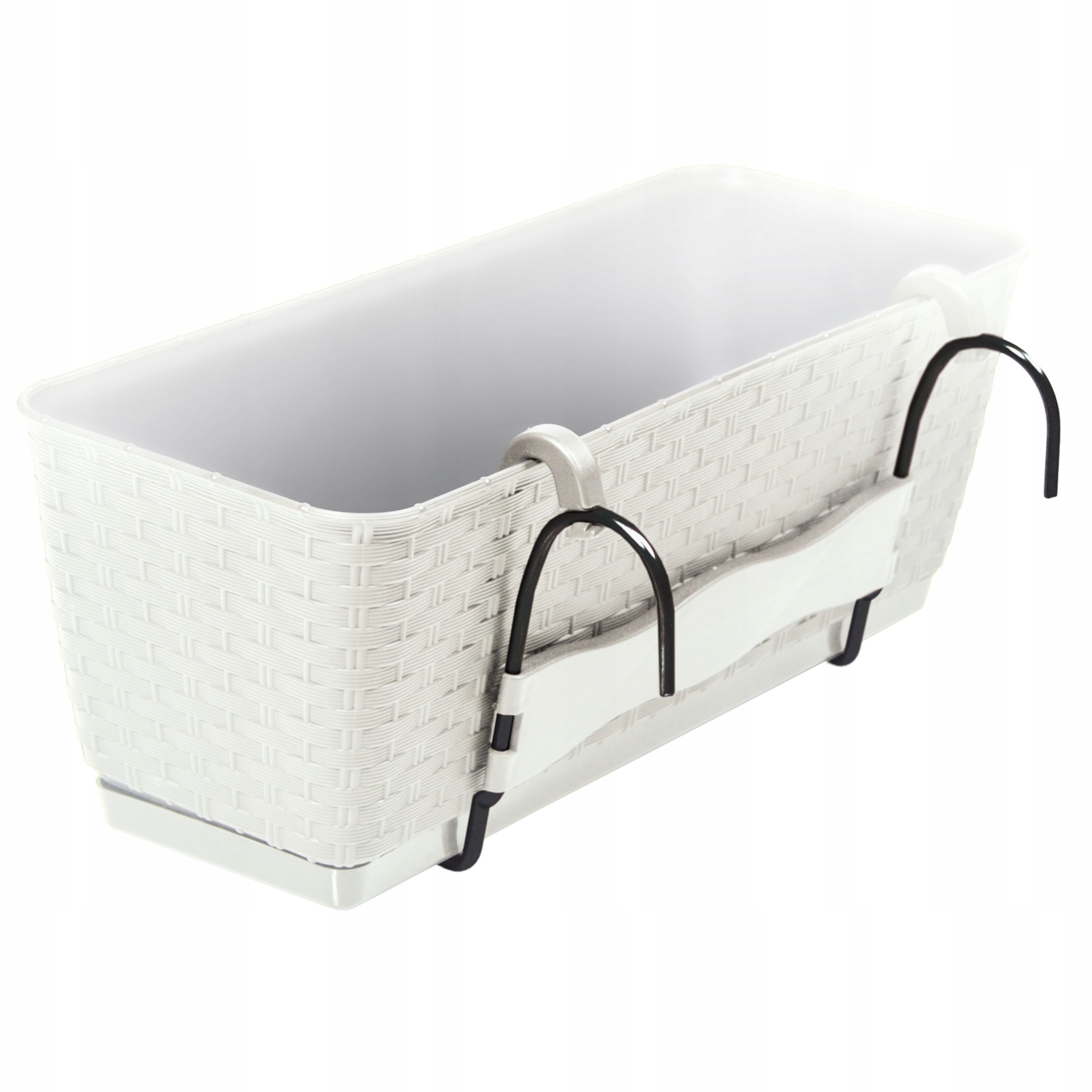 

Donica Rattan skrzynka 40cm podstawka+wkład Biały