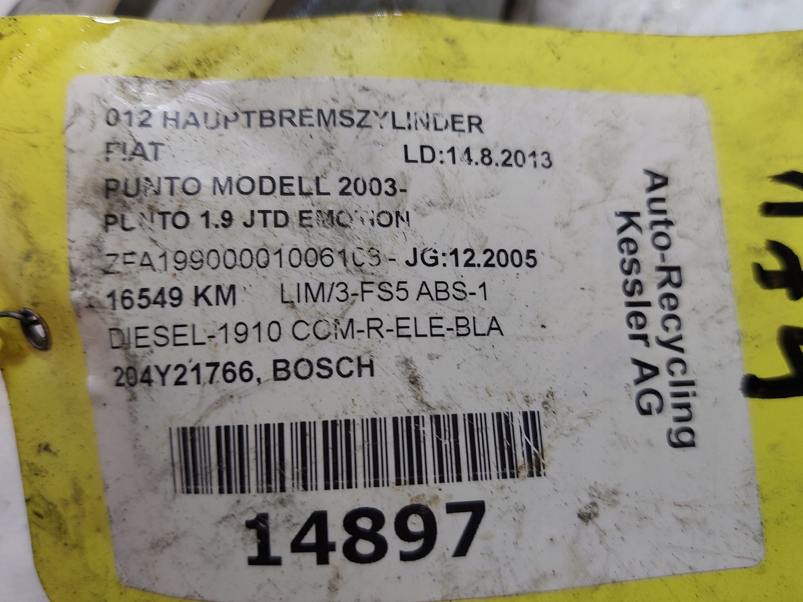 Servofreno PUNTO II 1.9 JTD 2005R BOSCH22