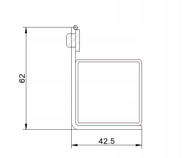Kaseta elektrozaczepu L280 RAL 9005 do furtki bramy drzwi Materiał wykonania stal