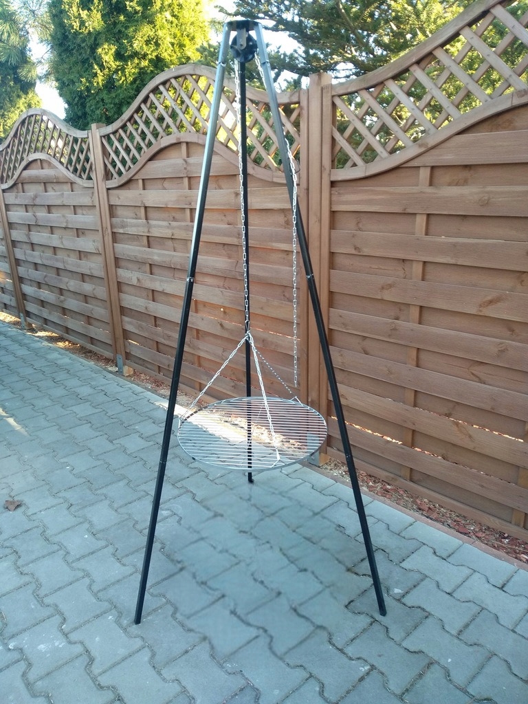 TRÓJNÓG Z RUSZTEM GRILL OGRODOWY DO PALENISK 50cm 150cm OGNISKA 1 Materiał stal