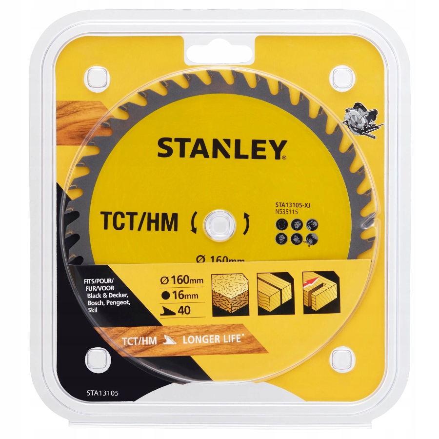 

Stanley STA13105 Piła Tarczowa Tct/hm 160x16mm 40z