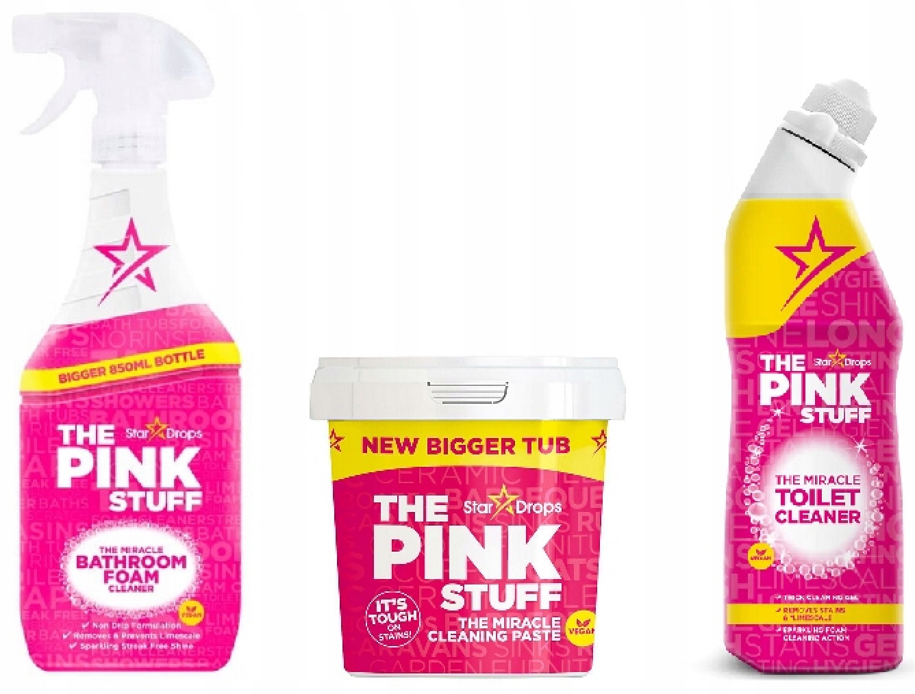 Levně The Pink Sfuff Čistící Pasta Pěna do koupelny 850 ml Gel Wc 750 ml