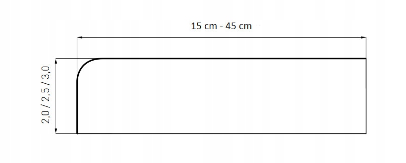 Parapet MDF LAMINOWANY kolor DĄB NATURALNY gr2,5cm Długość 10 cm