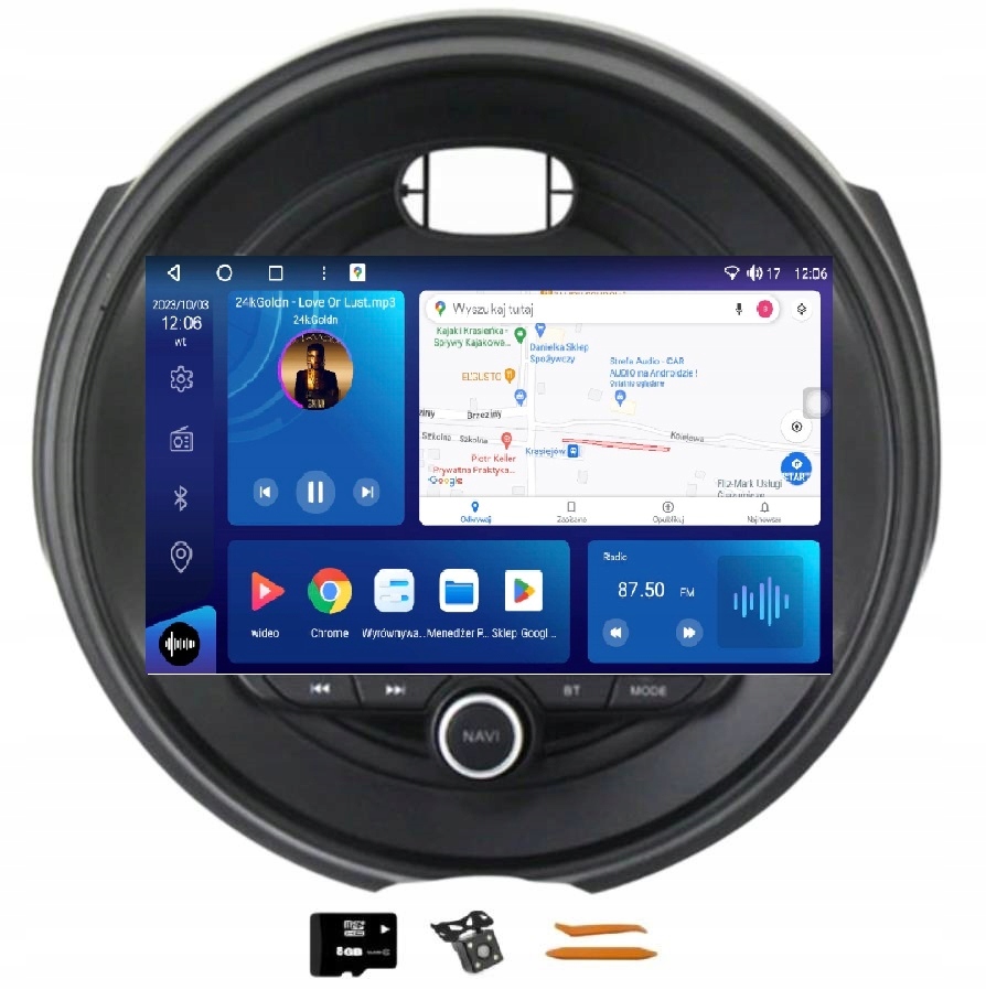 Radio Android Nawigacja Qled Carplay 64GB Bmw Mini F60 Cooper Countryman