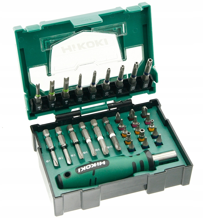 

Hikoki Zestaw Box 31el. bitów Security wkrętak