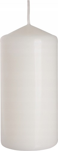 

Świeca klasyczna walec na komunię biała 12cm 38h