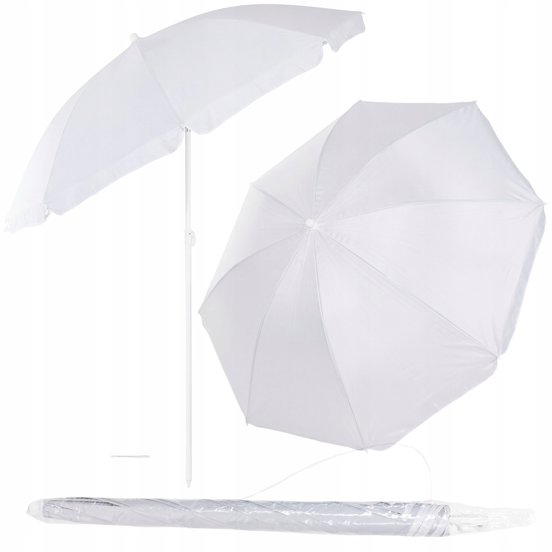 Parasol Plażowy Plażę Ogrodowy Łamany Składany 160cm Balkonowy Duży UPF50+