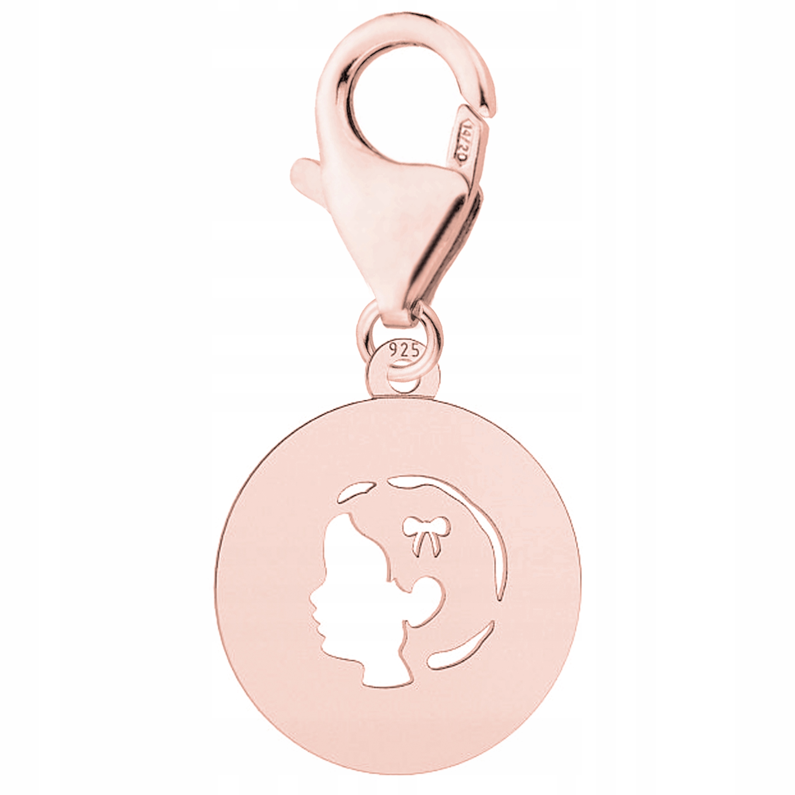 Přívěsek Pozlacený Plech s Dívkou Dcera Rodina Stříbro 925