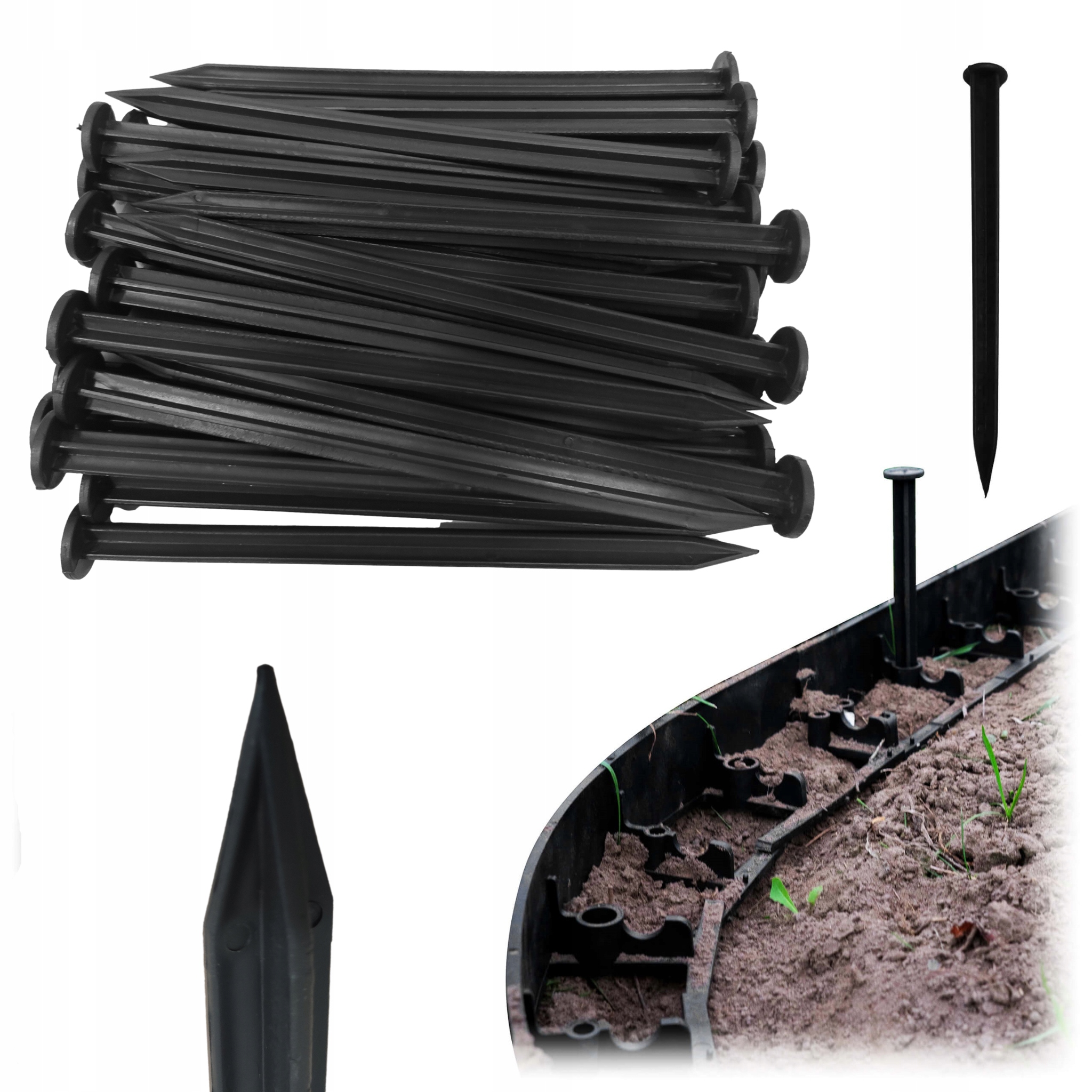 

Kotwy Plastikowe Do Borderów Obrzeży 50 szt 20cm