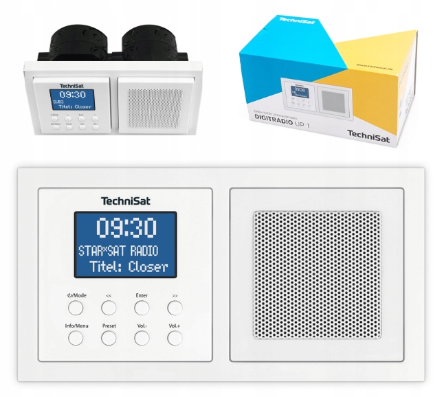 Podomietkové rádio Digitradio Up 1 Dab+ Fm Bluetooth Budík Biely reproduktor