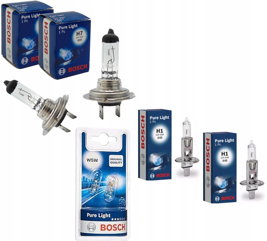 Zestaw żarówek Bosch Pure Light H7 H1 W5W 12V komplet