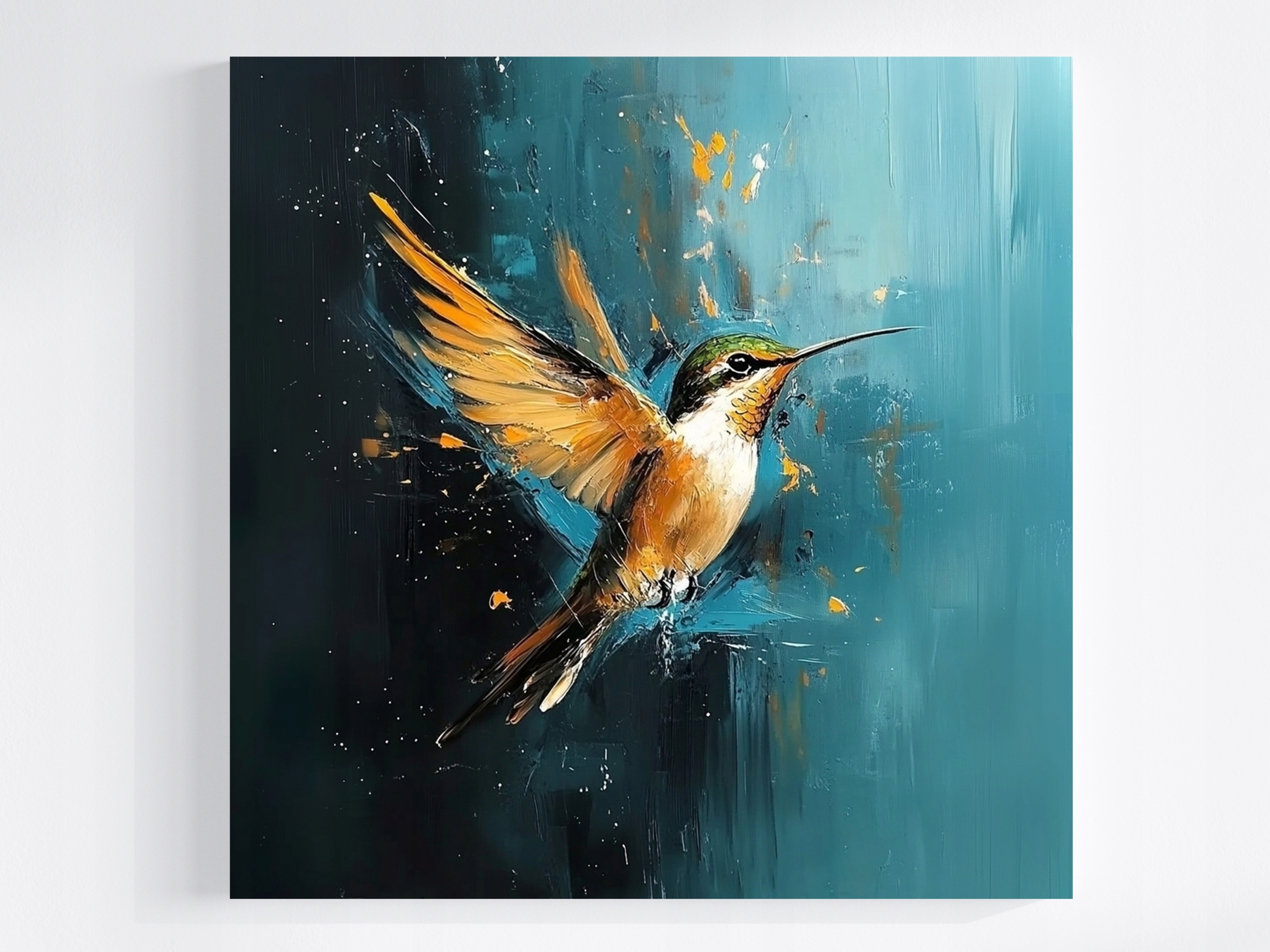 Obraz Na Plátně Canvas Olej Příroda Fauna Pták Kolibřík Let Dynamika 80x80