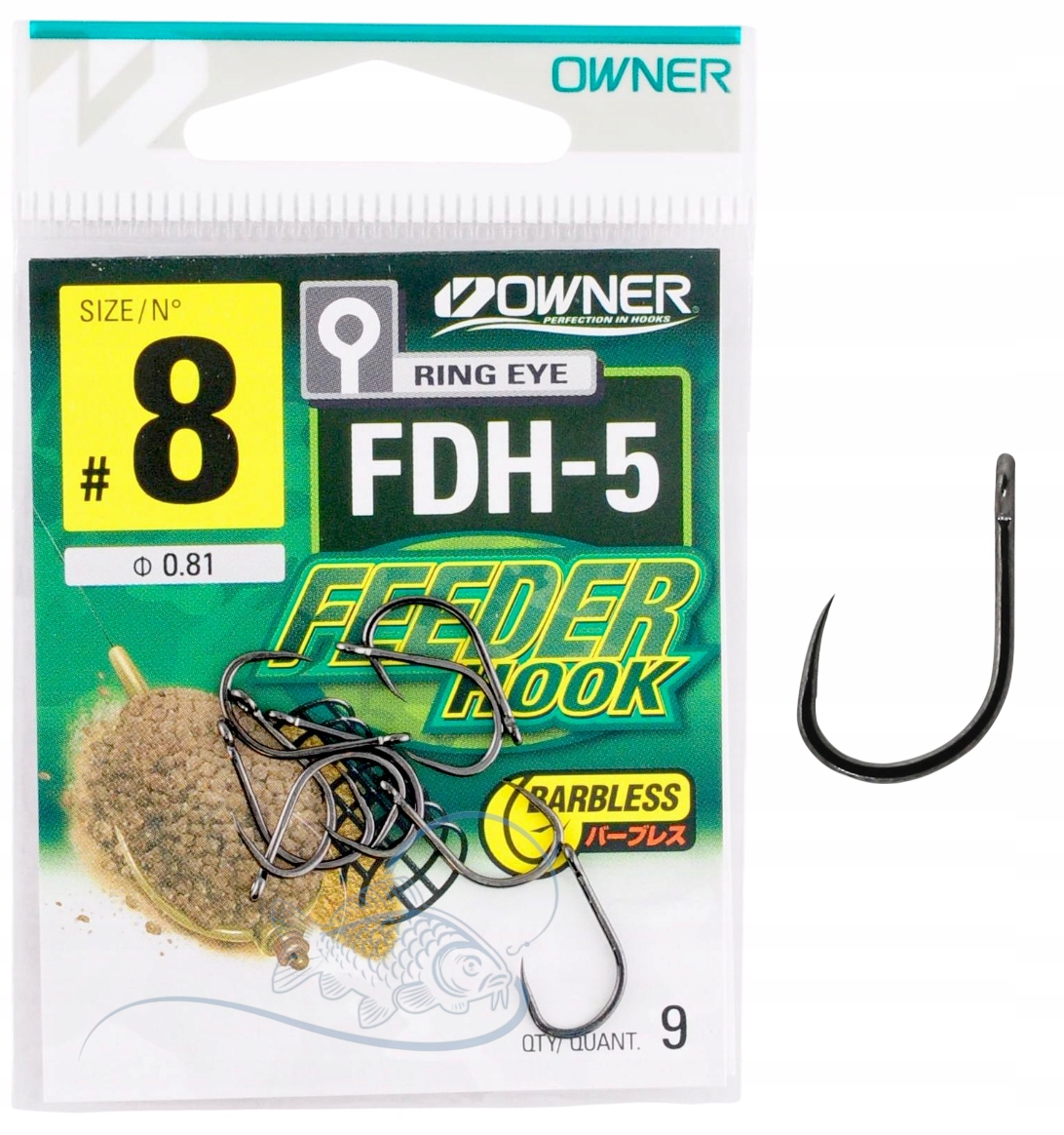 Nr 8 Haczyki Owner Method Feeder Hook FDH-5 Do Metody Kute bezzadziorowe