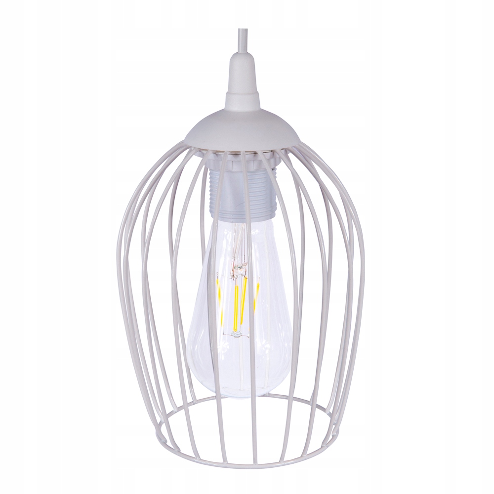 

Lampa wisząca sufitowa Owal Loft druciana biała