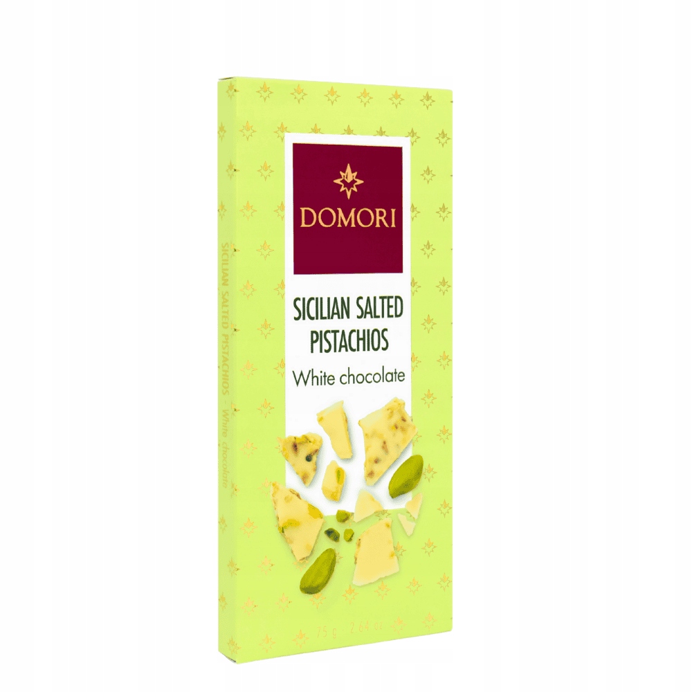 Levně 3x Domori čokoláda bílá s solenými pistáciemi 75 g