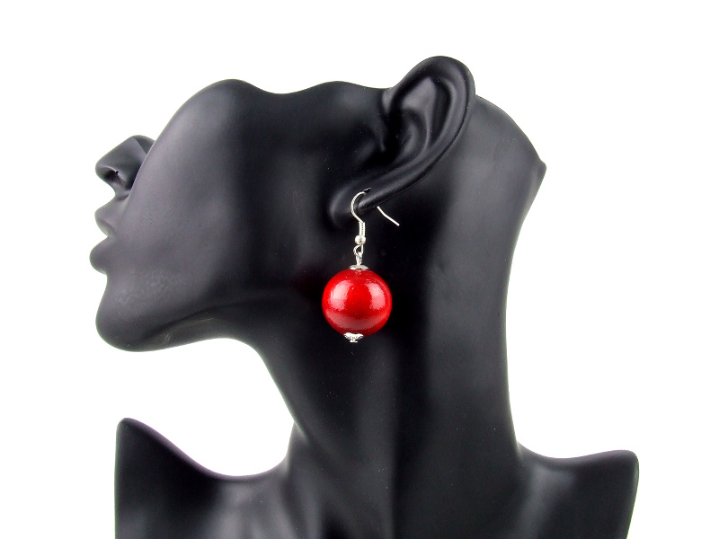 KORALE + BRANSOLETKA kolczyki drewniane KOMPLET Materiał drewno