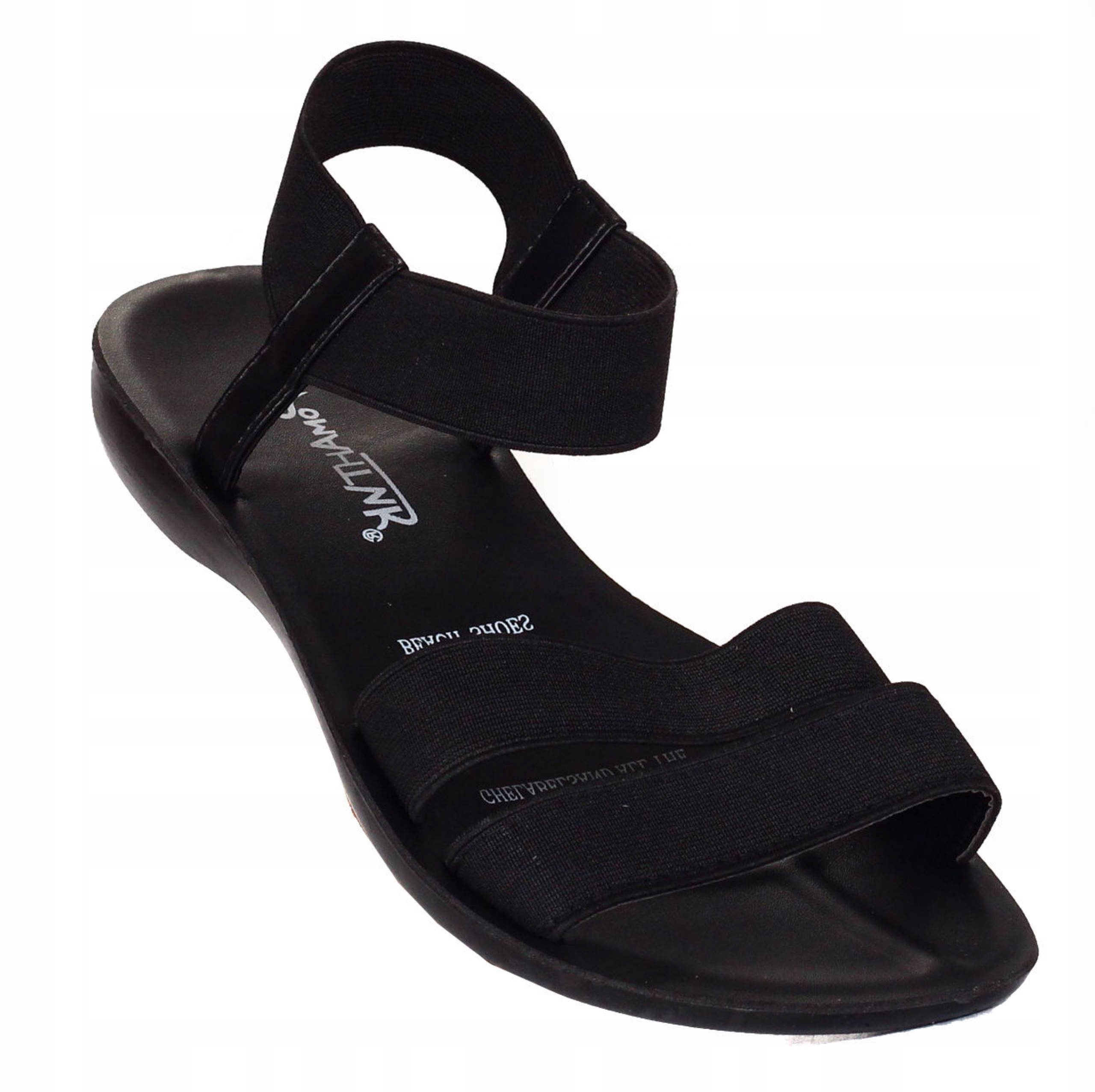 SANDAŁY SPORTOWE DAMSKIE Z GUMECZKAMI WYGODNE Kolor czarny