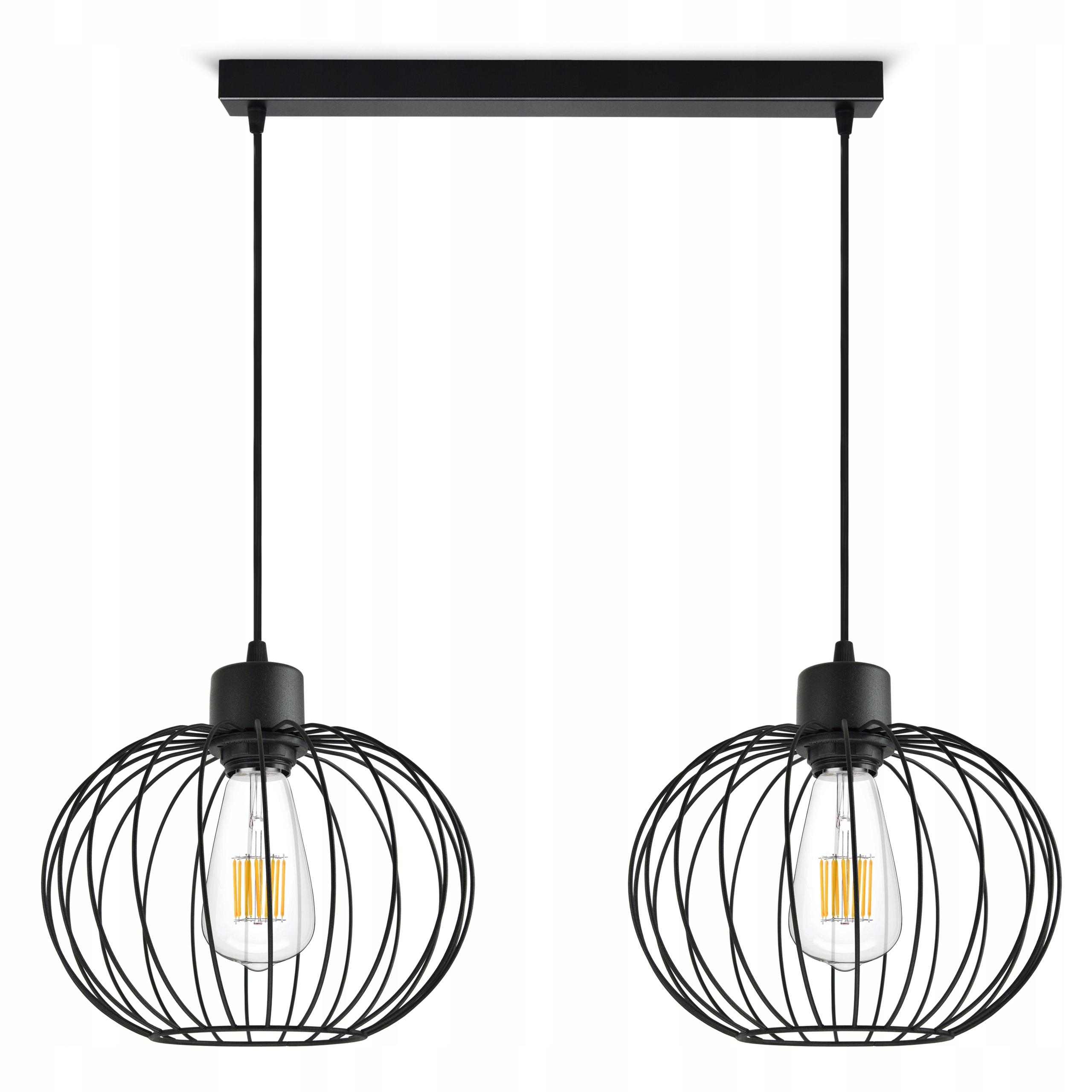 Závěsná lampa Lustr Černá Drátěné Led koule