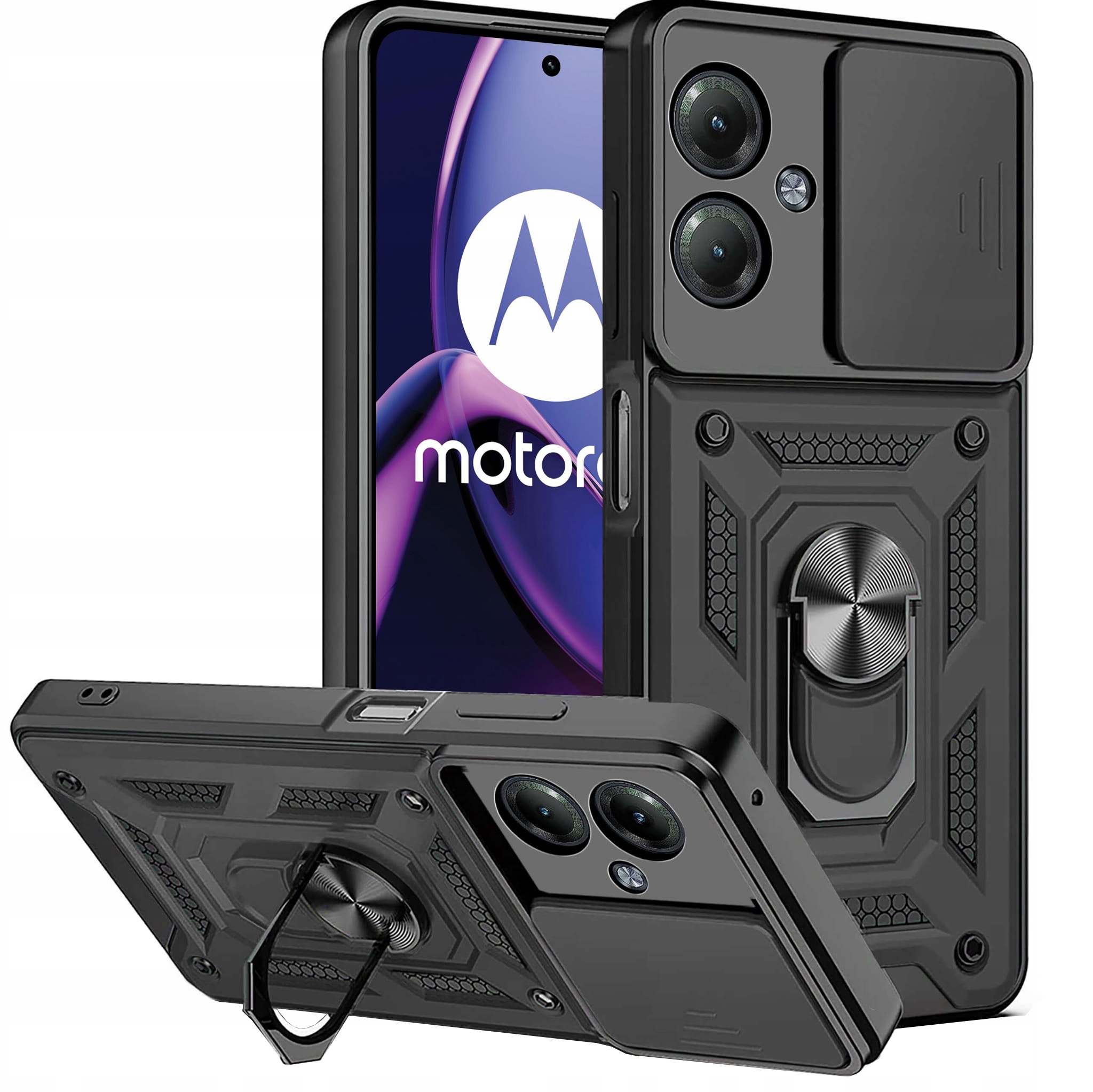 ETUI do MOTOROLA MOTO G54 5G / Power Edition SLIDE PANCERNE + SZKŁO SZYBKA