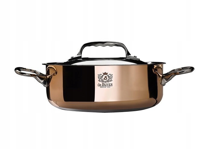 Hrniec Medená Dlažba de Buyer Prima Matera 3.1 L 24 cm s krytom