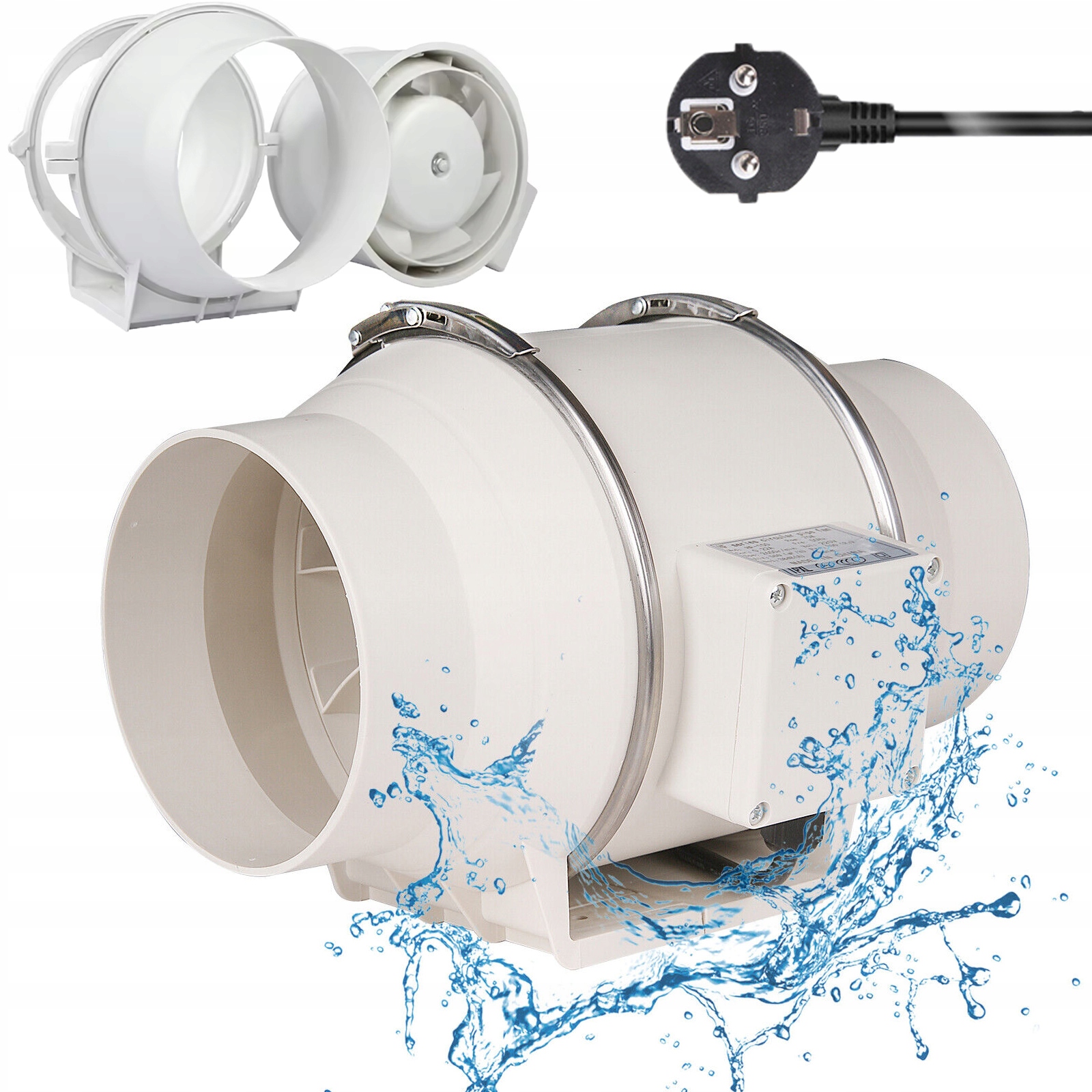 Domácí kanálový ventilátor do koupelny, sprchy, kuchyně 100 mm 310 m3/h, tichý