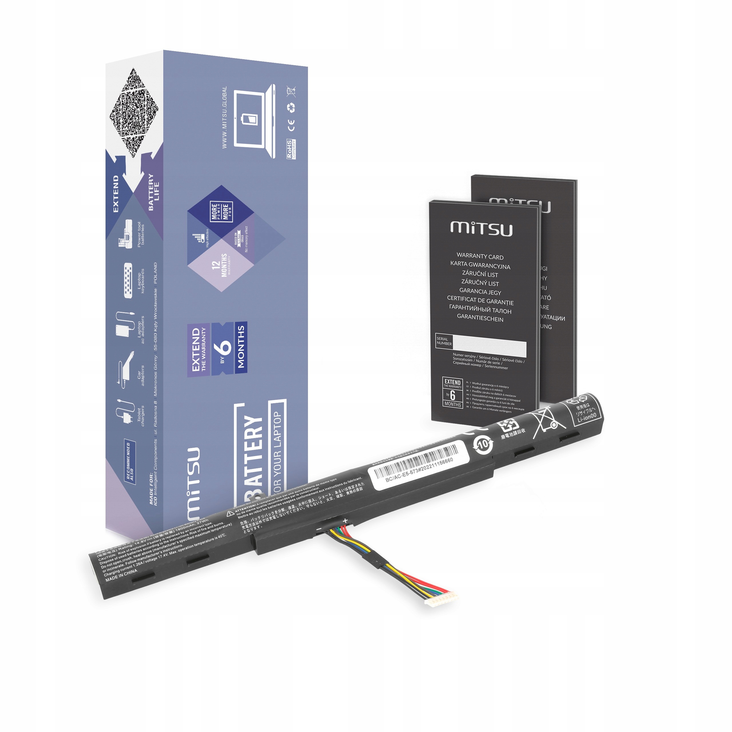 Baterie Mitsu pro Acer Aspire E5-573 E5-573G